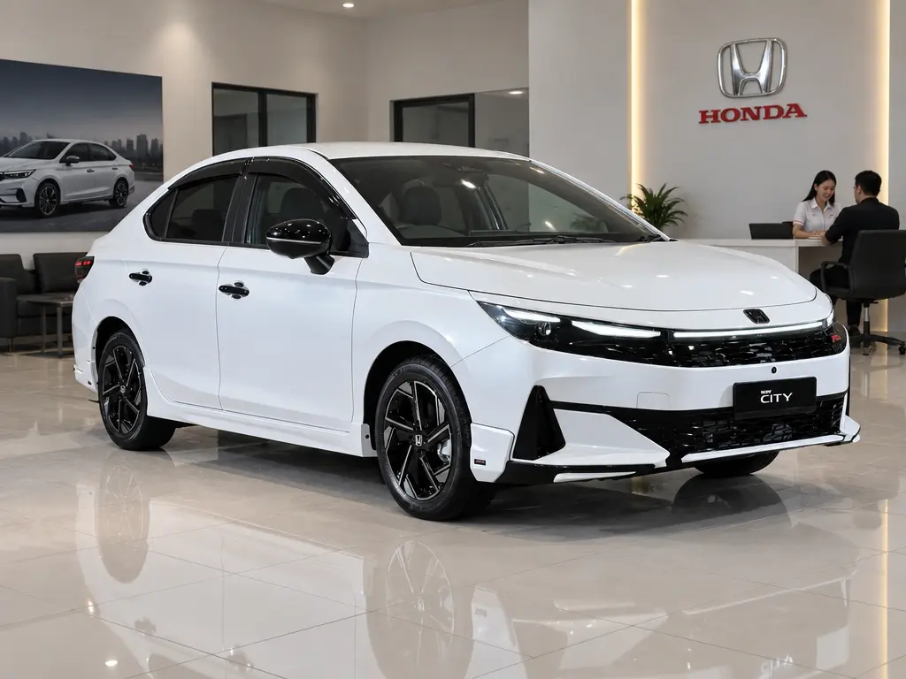 展厅内的2026 Honda City混动RS示意车