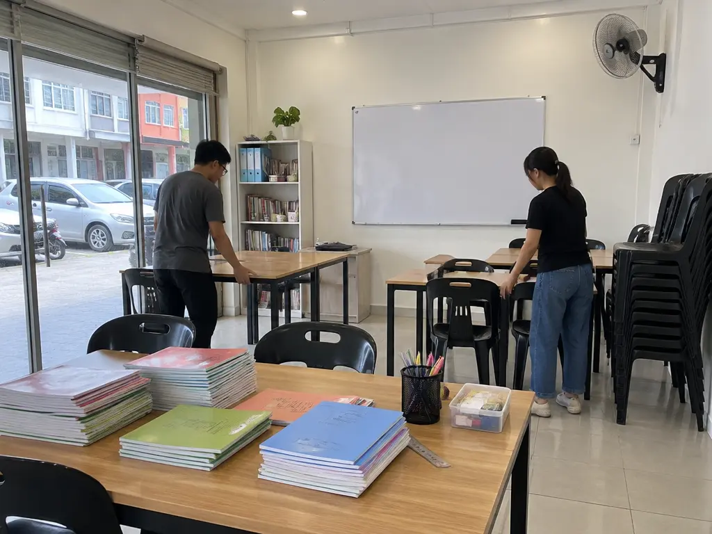 示意图：筹备中的补习中心课室。