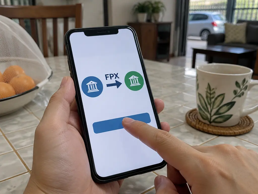 示意存户通过FPX从另一家银行转入资金。