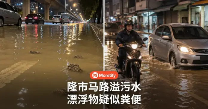 隆市马路溢污水 漂浮物疑似粪便