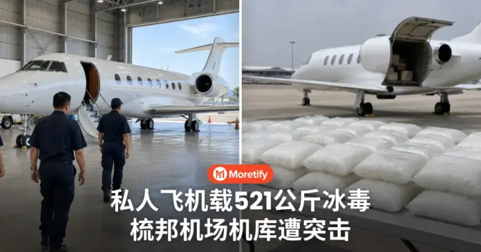 私人飞机载521公斤冰毒 梳邦机场机库遭突击