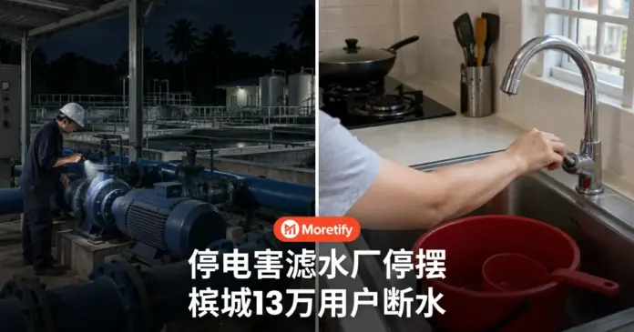停电害滤水厂停摆 槟城13万用户断水