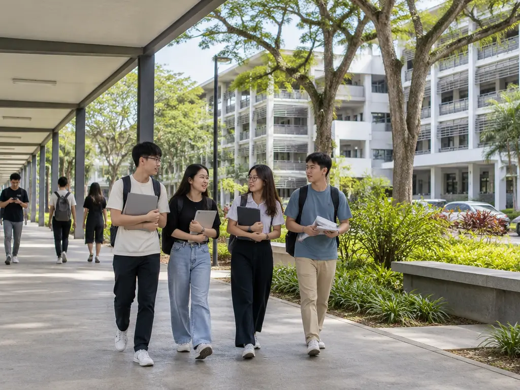 示意图:公立大学校园里的学生