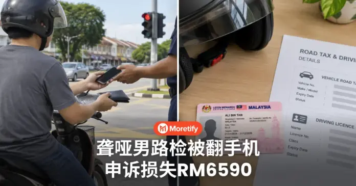 聋哑男路检被翻手机 申诉损失RM6590