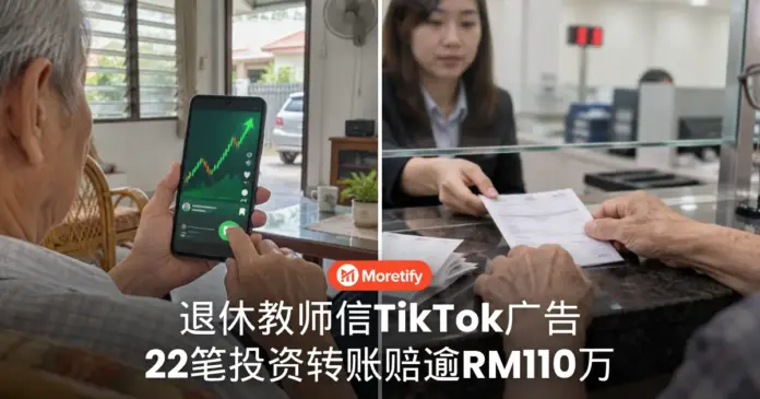 退休教师看TikTok投资广告 22笔转账赔掉逾RM110万