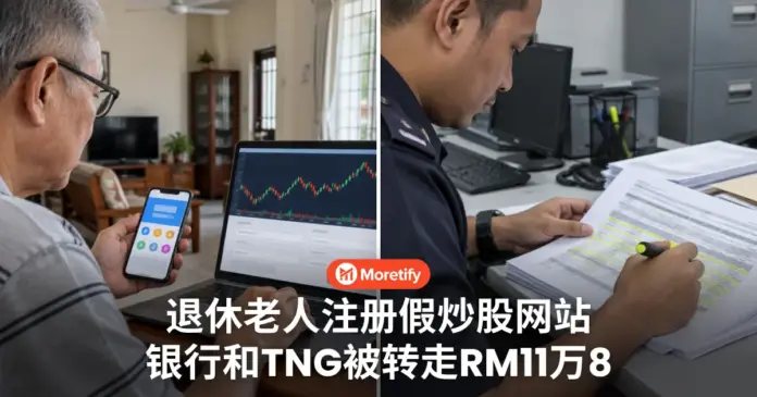 退休老人注册炒股网站 银行和TNG户口 储蓄被转走RM11万8