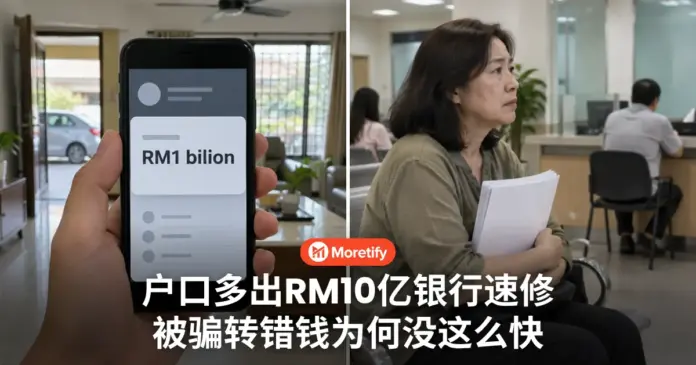 户口突然多出RM10亿 银行火速修正 被骗转错钱为何没这么快