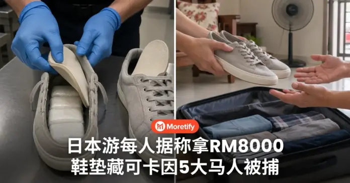 日本游据称每人拿RM8000 鞋垫下藏可卡因 5名大马人在日本被捕