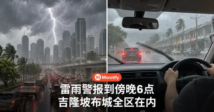 雷雨警报到傍晚6点 吉隆坡布城全区在内