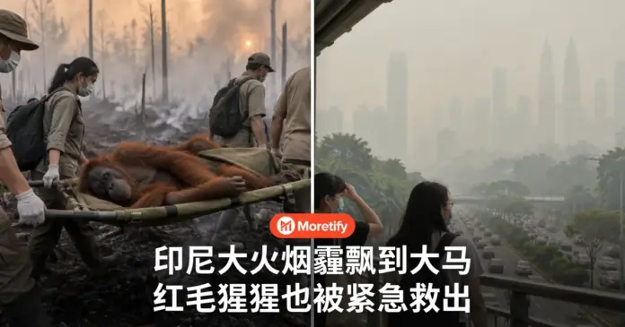 印尼大火烟霾飘到大马 红毛猩猩也被紧急救出