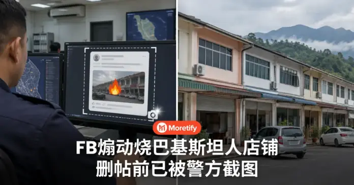 Facebook帖文煽动 烧巴基斯坦人店铺 删帖前已被警方截图