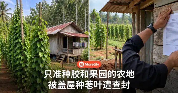 只准种胶和果园的农地 被盖屋种荖叶遭查封