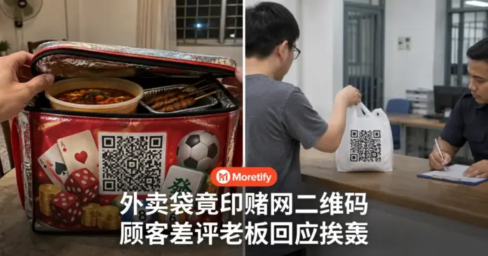 外卖袋竟印赌网二维码 顾客差评老板回应挨轰