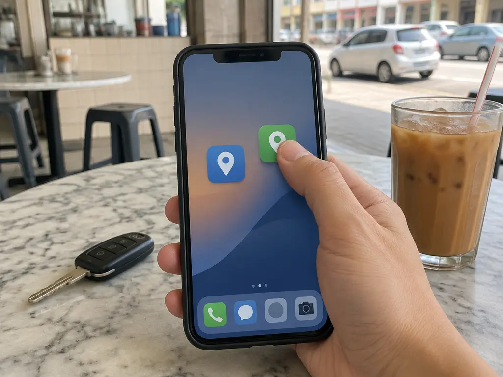 示意图:民众在手机上考虑切换不同的导航应用程序