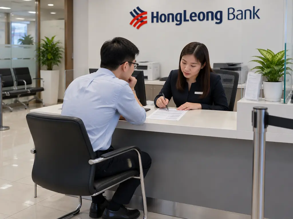 储户在丰隆银行分行柜台办理定期存款的示意图