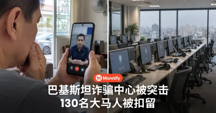 巴基斯坦诈骗中心被突击 130名大马人被扣留 疑扮银行再扮警察骗大马人