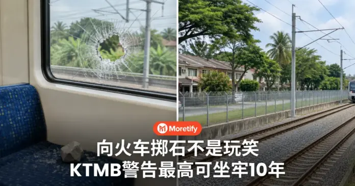 向火车掷石不是玩笑 KTMB警告最高可坐牢10年