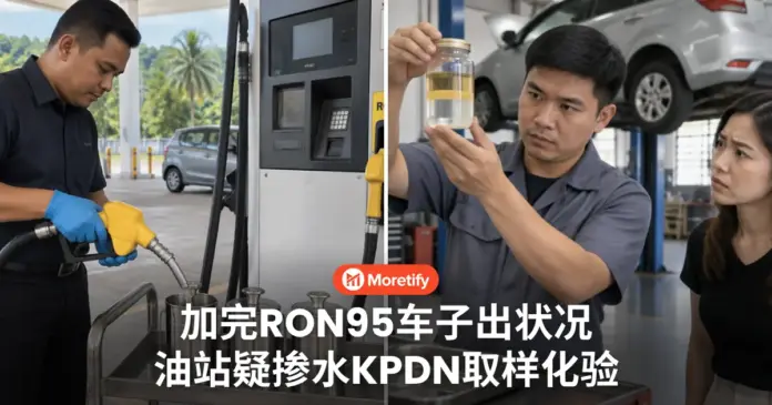 加完RON95车子出状况 双溪毛糯油站疑掺水 KPDN取样送化验